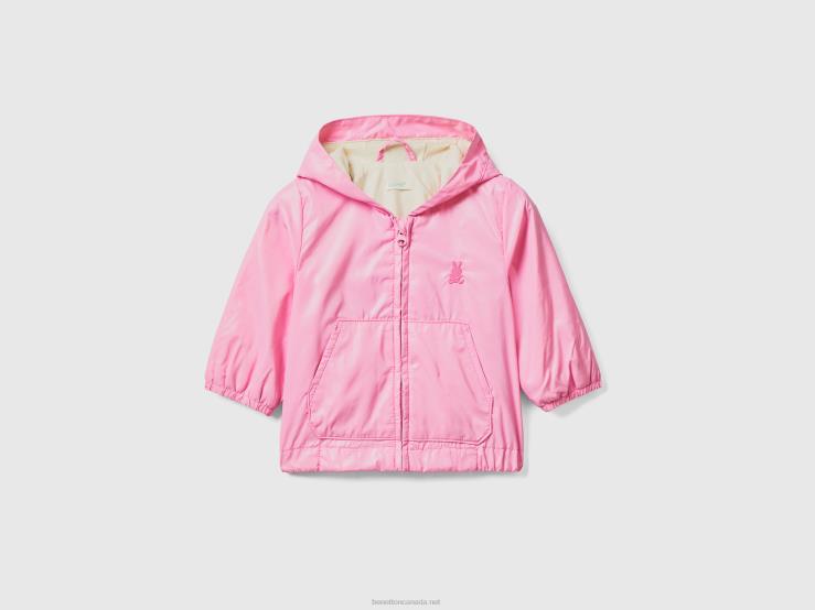 Lightweight Jacket With Hood B4BF5734 Benetton Kids Pink