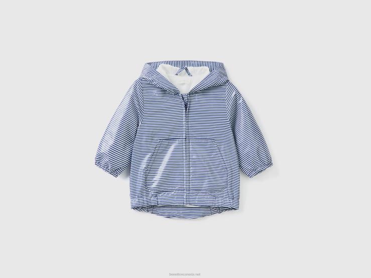 Patterned Jacket With Hood B4BF5735 Benetton Kids Blue