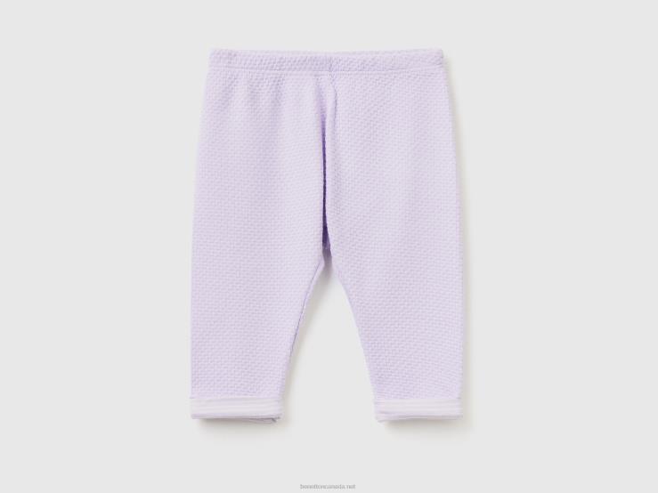 Jeggings With Jacquard Knit B4BF3245 Benetton Kids Lilac