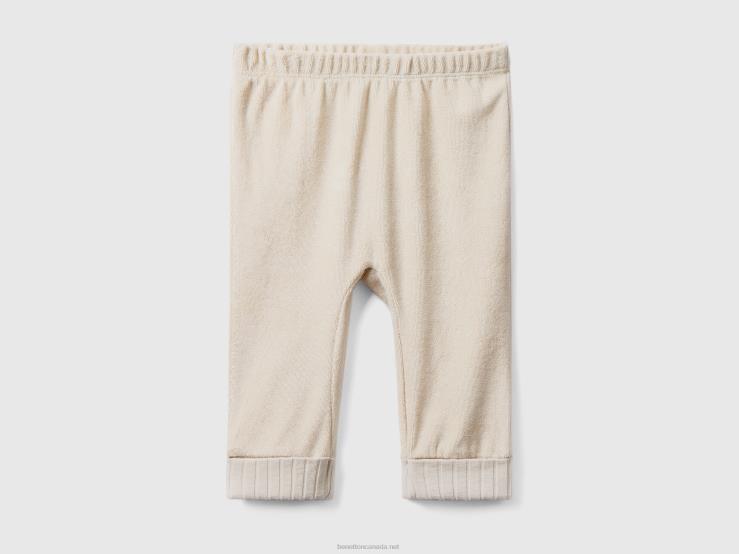 Terry Trousers With Elastic B4BF3270 Benetton Kids Beige
