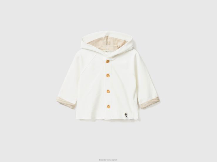 Zip-Up Hoodie B4BF5786 Benetton Kids Creamy White