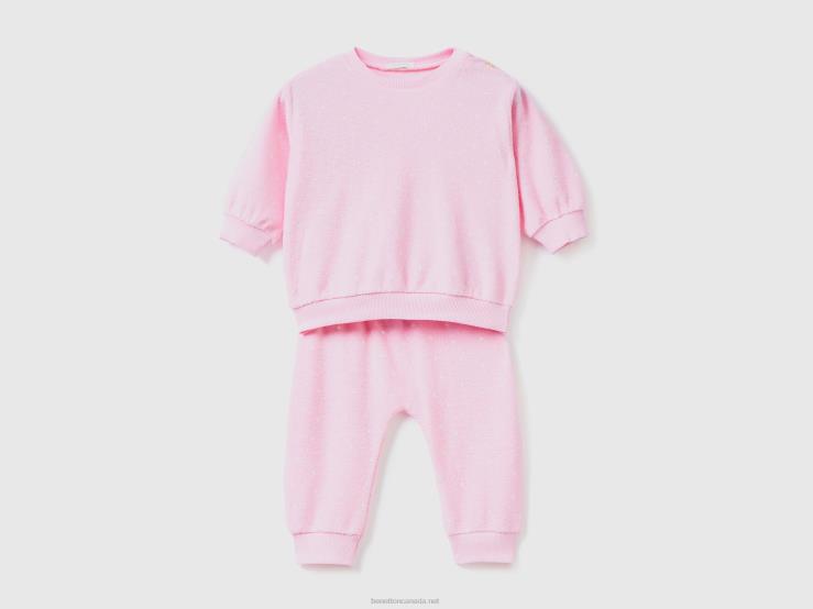 Coordinated Outfit In Terry B4BF3092 Benetton Kids Pink