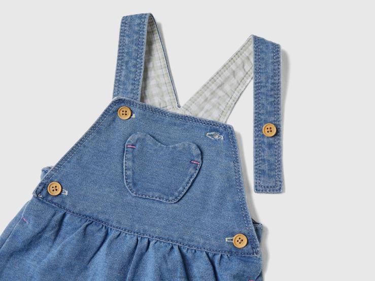 Denim-Look Dungaree Skirt B4BF3081 Benetton Kids Blue