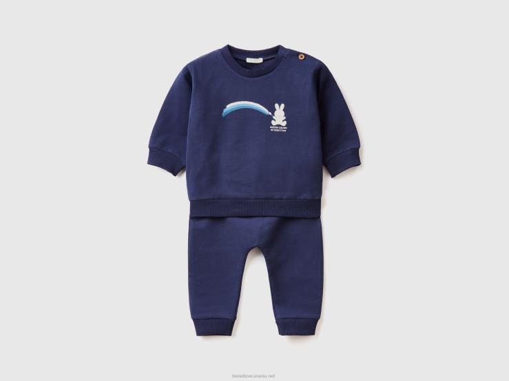 Light Sweat Outfit B4BF5761 Benetton Kids Dark Blue