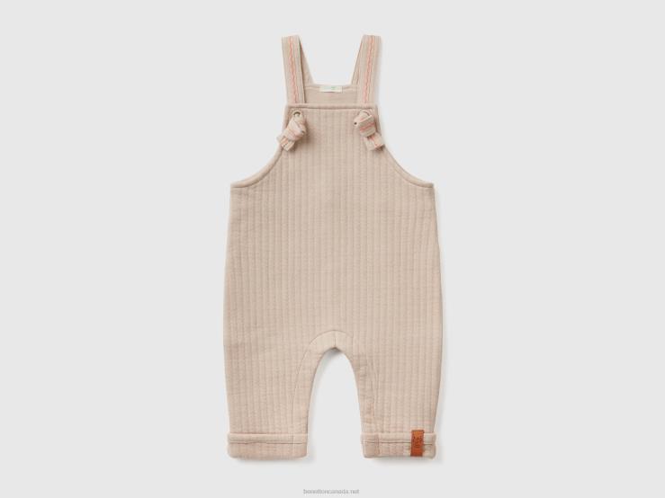 Quilted-Look Dungarees B4BF3091 Benetton Kids Beige