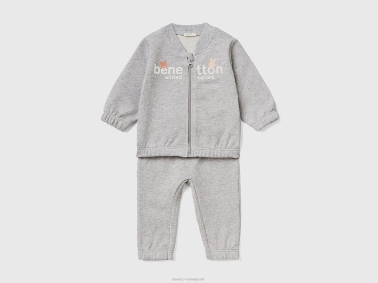 Sweat Sports Outfit B4BF3087 Benetton Kids Light Gray