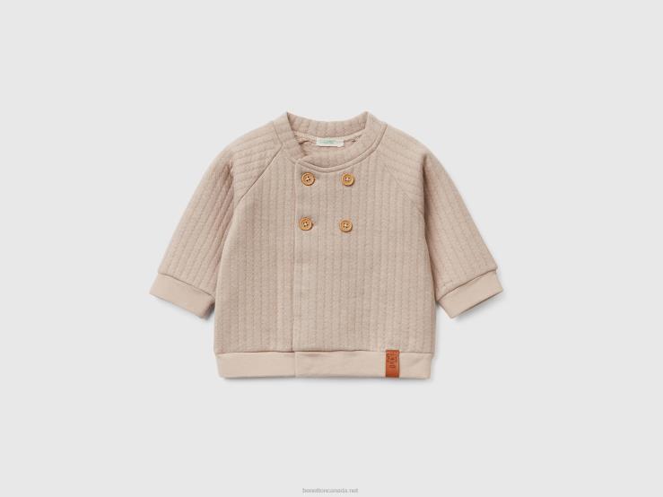 Lightweight Quilted-Look Sweatshirt B4BF3132 Benetton Kids Beige