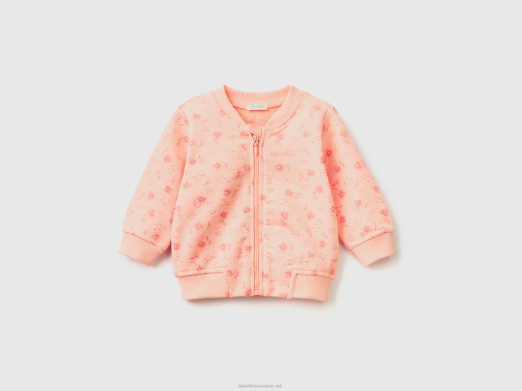 Patterned Sweatshirt In Pure Cotton B4BF5816 Benetton Kids Soft Pink