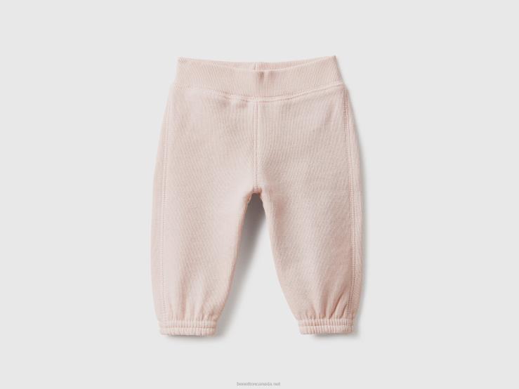 Soft Sweatpants With Embroidery B4BF3222 Benetton Kids Soft Pink