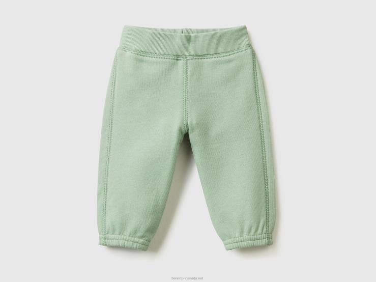 Soft Sweatpants With Embroidery B4BF3239 Benetton Kids Light Green