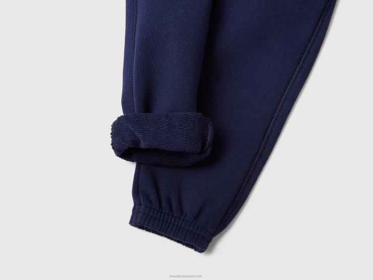 Soft Sweatpants With Embroidery B4BF3263 Benetton Kids Dark Blue