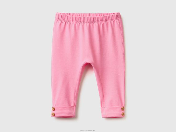 Stretch Cotton Leggings B4BF3250 Benetton Kids Pink