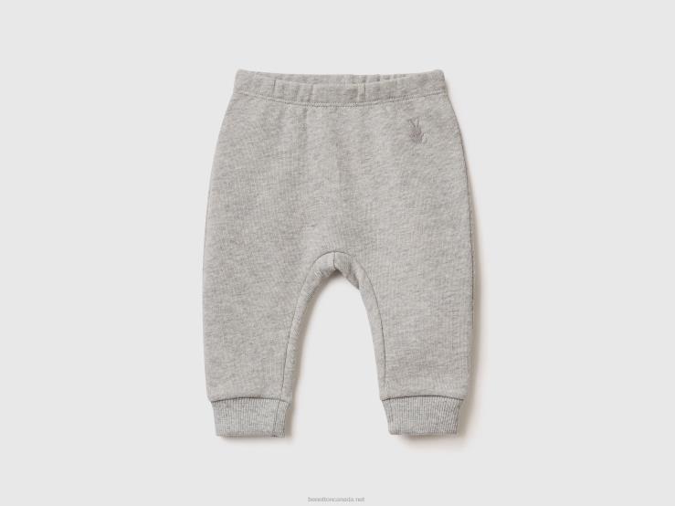 Sweatpants In Organic Cotton B4BF3284 Benetton Kids Light Gray