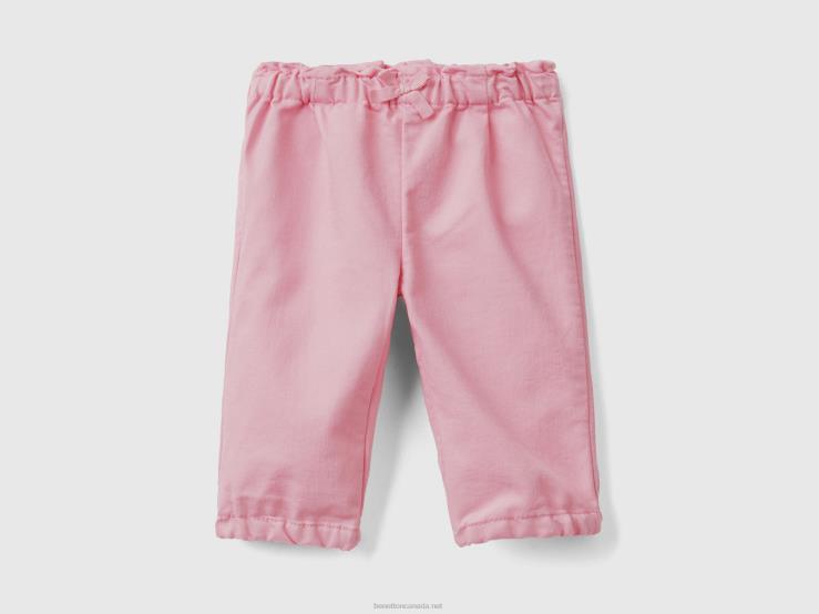 Trousers With Gathered Waist B4BF5935 Benetton Kids Pink