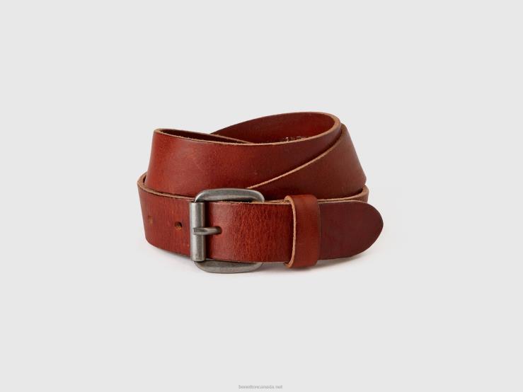 Genuine Leather Belt B4BF1496 Benetton Men Brown