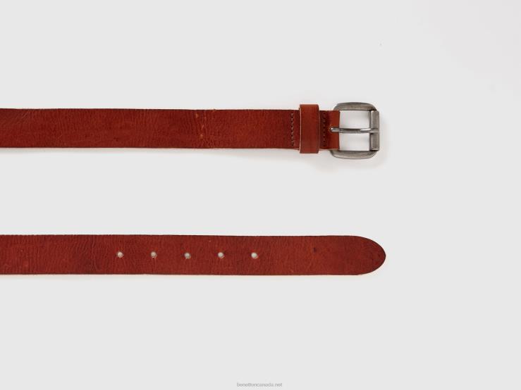 Genuine Leather Belt B4BF1496 Benetton Men Brown