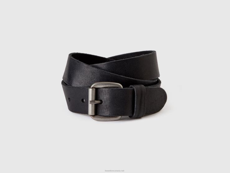 Genuine Leather Belt B4BF1509 Benetton Men Black