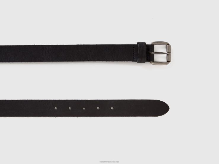 Genuine Leather Belt B4BF1509 Benetton Men Black