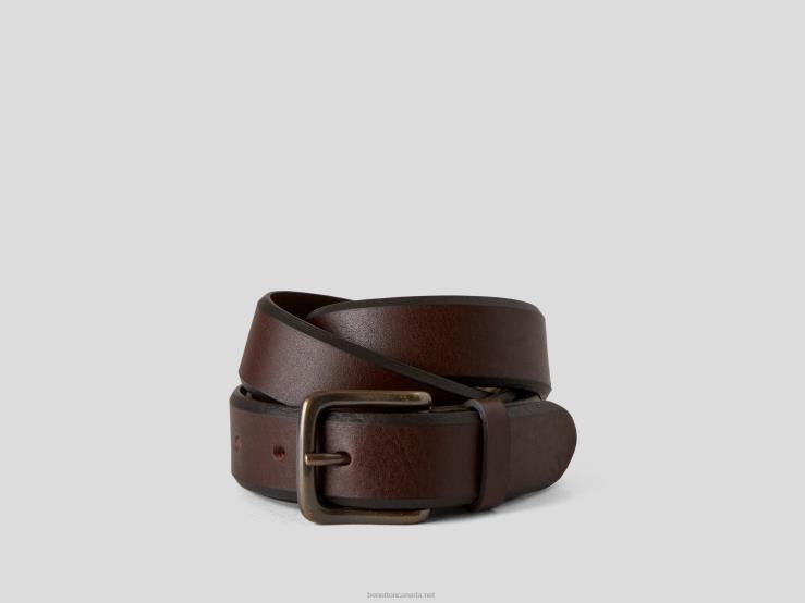 Genuine Leather Belt B4BF1553 Benetton Men Brown