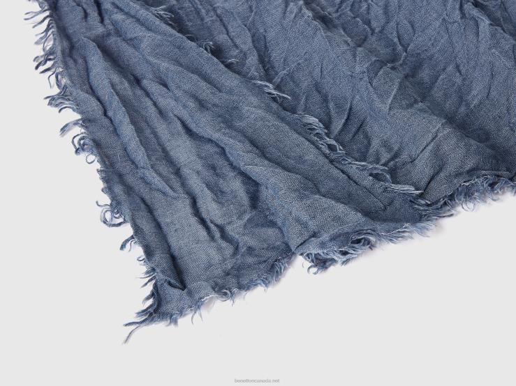Scarf In Viscose Blend B4BF1500 Benetton Men Blue