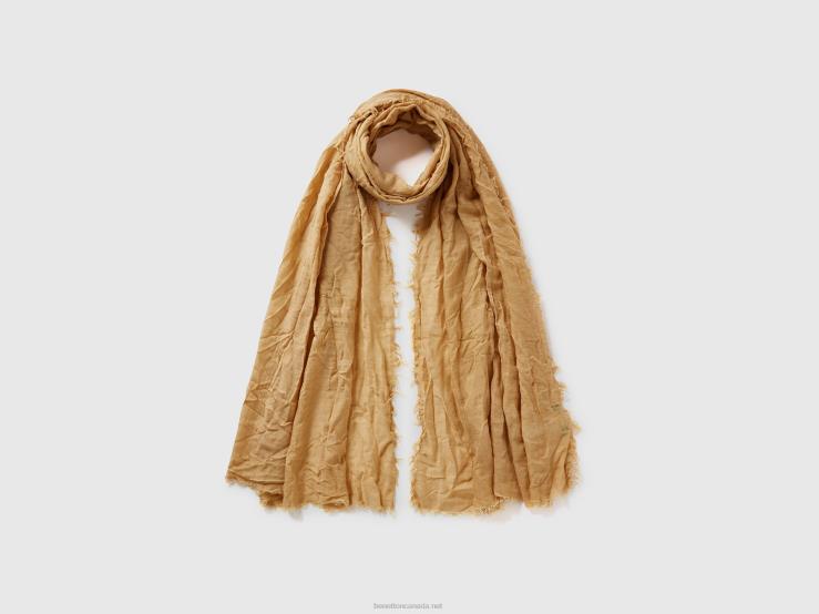 Scarf In Viscose Blend B4BF1513 Benetton Men Beige