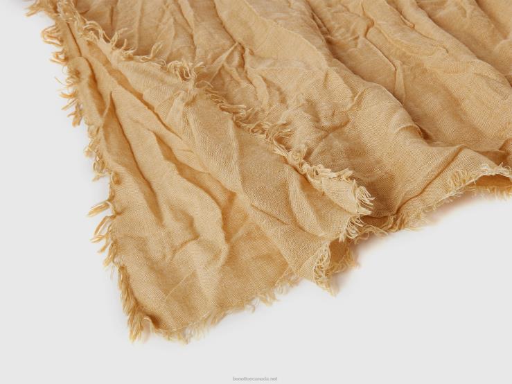 Scarf In Viscose Blend B4BF1513 Benetton Men Beige