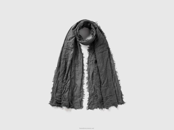 Scarf In Viscose Blend B4BF1521 Benetton Men Dark Gray