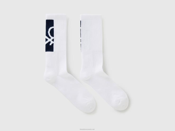 Terry Socks With Logo B4BF850 Benetton Men White