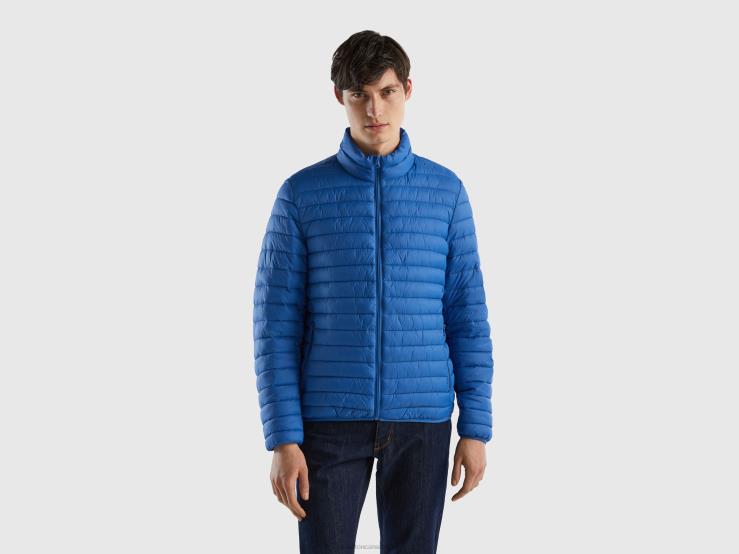 Padded Jacket With Recycled Wadding B4BF4430 Benetton Men Light Blue