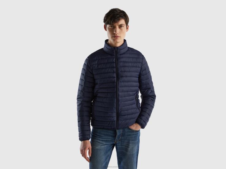 Padded Jacket With Recycled Wadding B4BF4436 Benetton Men Dark Blue