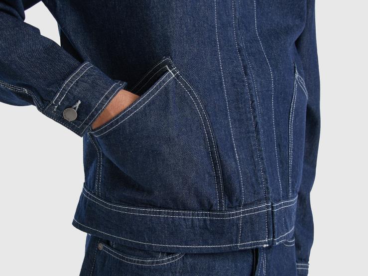 Rider Jacket With Zip B4BF1186 Benetton Men Dark Blue