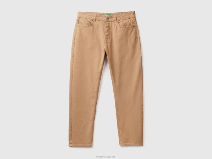Carrot Fit Trousers B4BF1472 Benetton Men Beige