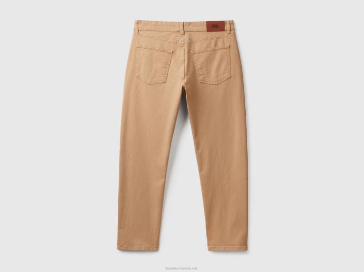Carrot Fit Trousers B4BF1472 Benetton Men Beige
