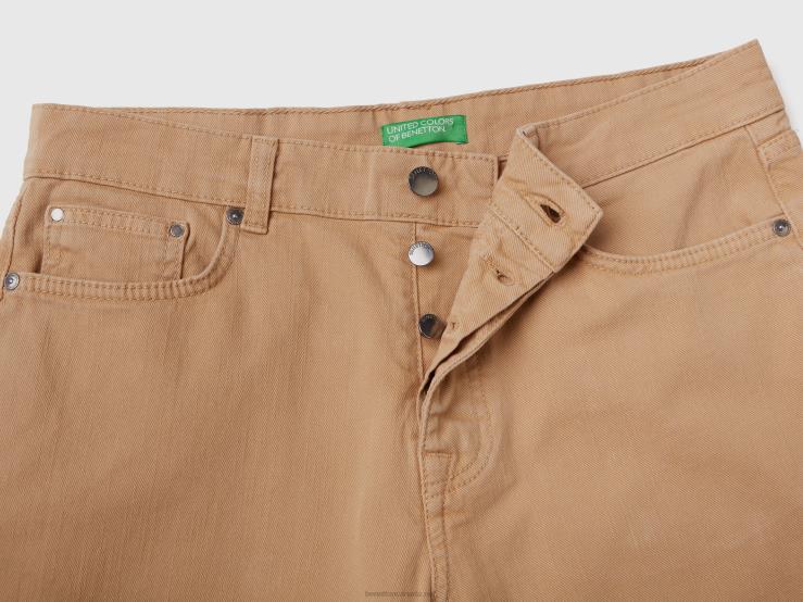 Carrot Fit Trousers B4BF1472 Benetton Men Beige