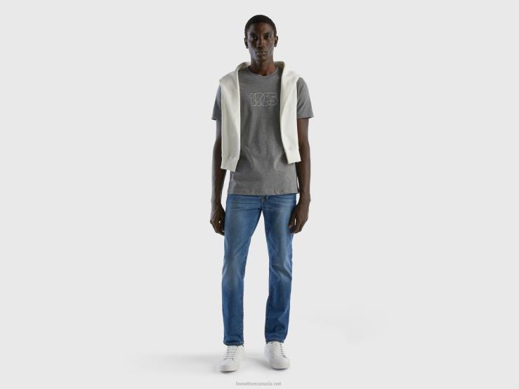 Five Pocket Slim Fit Jeans B4BF4670 Benetton Men Blue