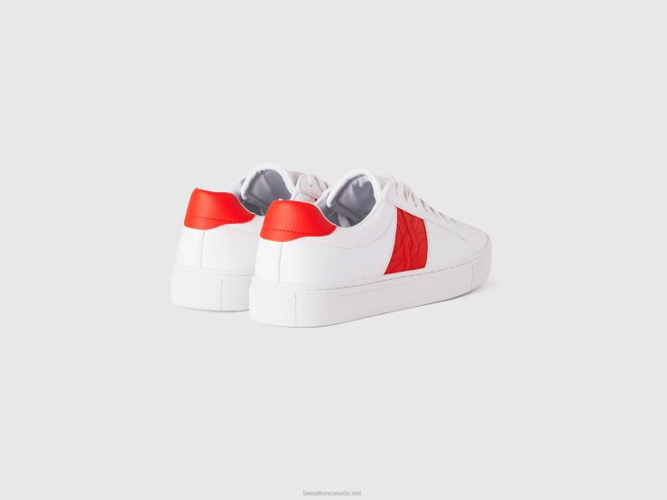 Low-Top Sneakers With Orange Logo B4BF759 Benetton Men Orange