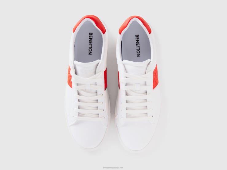 Low-Top Sneakers With Orange Logo B4BF759 Benetton Men Orange