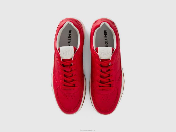 Red Low-Top Sneakers B4BF1533 Benetton Men Red