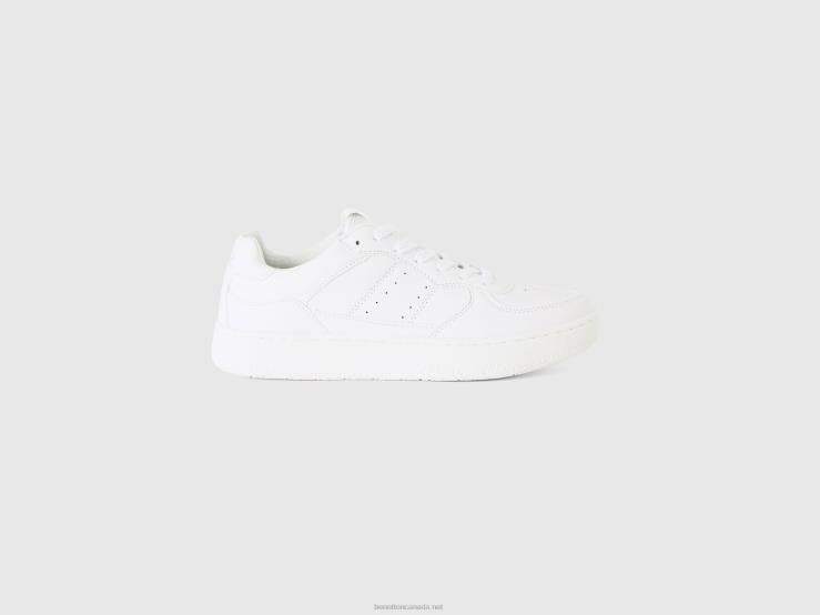 White Low-Top Sneakers B4BF1546 Benetton Men White