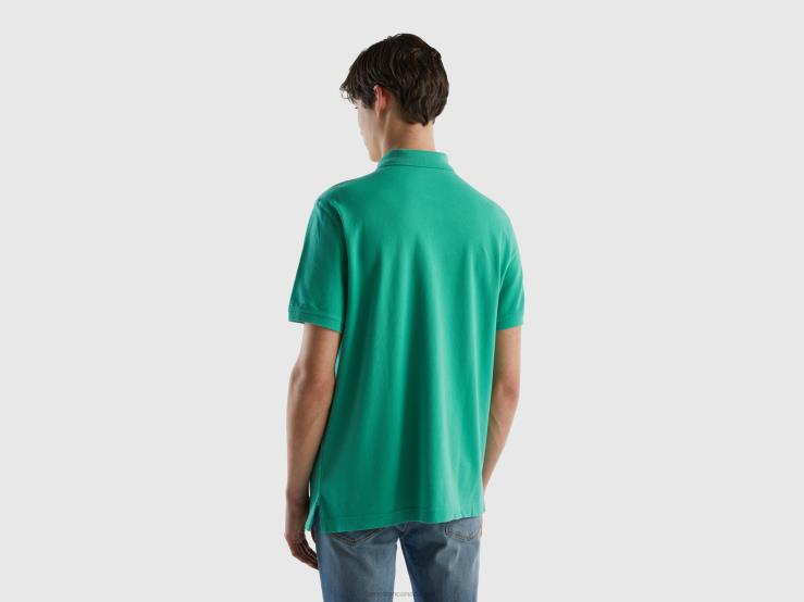 Green Regular Fit Polo B4BF1397 Benetton Men Green