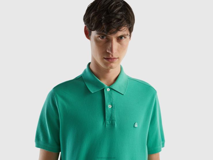 Green Regular Fit Polo B4BF1397 Benetton Men Green