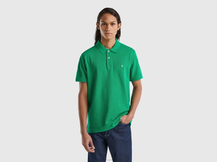 Green Regular Fit Polo B4BF4602 Benetton Men Green