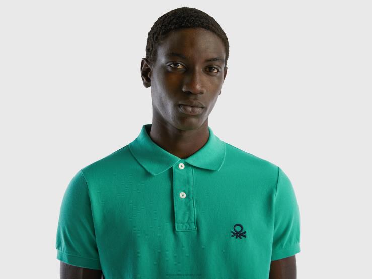 Green Slim Fit Polo B4BF1376 Benetton Men Green