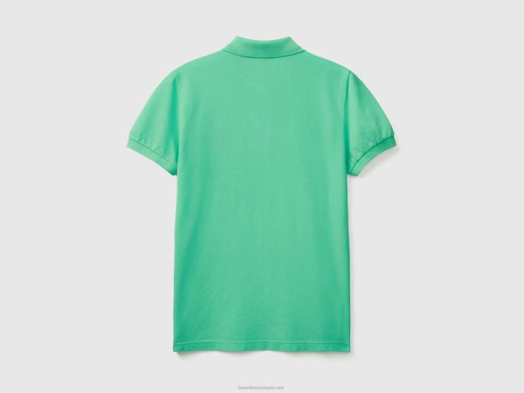 Green Slim Fit Polo B4BF1376 Benetton Men Green