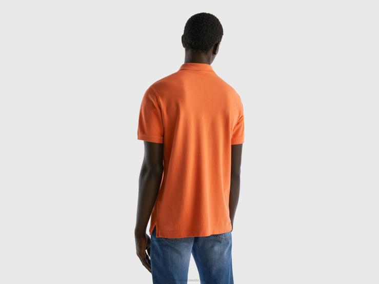 Orange Regular Fit Polo B4BF1387 Benetton Men Orange
