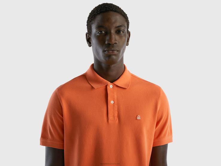 Orange Regular Fit Polo B4BF1387 Benetton Men Orange
