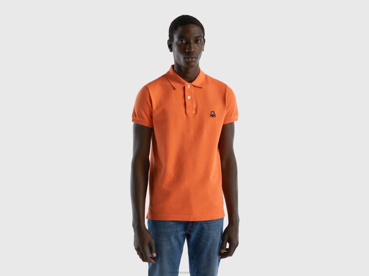 Orange Slim Fit Polo B4BF4588 Benetton Men Orange