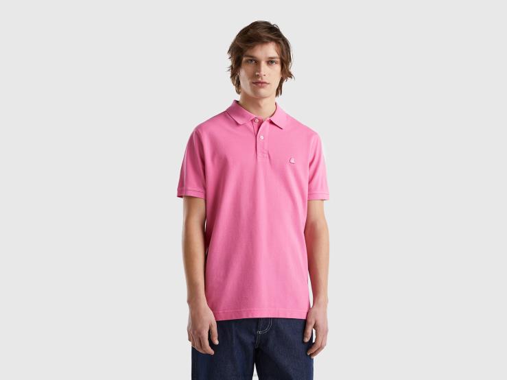Pink Regular Fit Polo B4BF4585 Benetton Men Pink