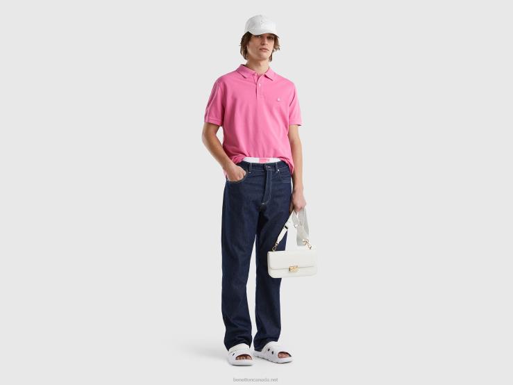 Pink Regular Fit Polo B4BF4585 Benetton Men Pink