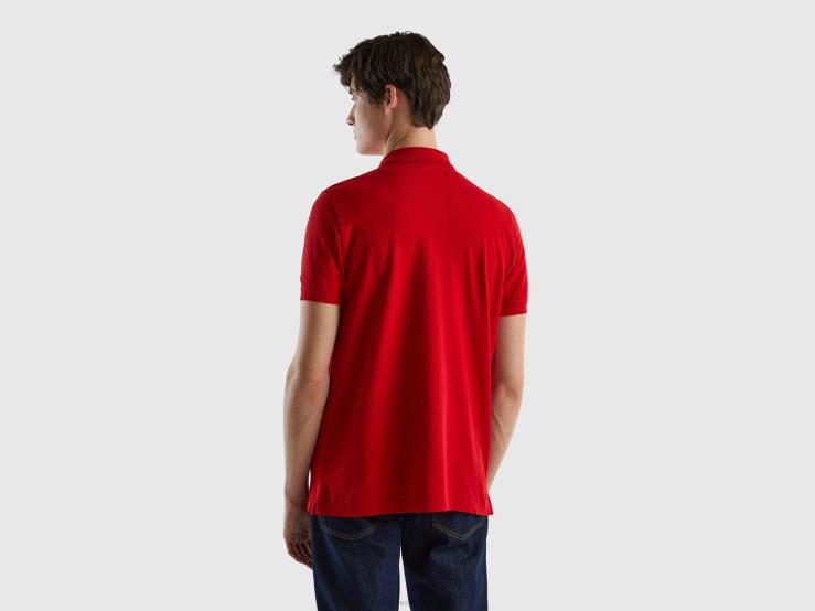 Red Regular Fit Polo B4BF1406 Benetton Men Red